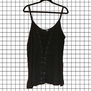 Torrid black lace up top